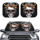 thumbnail image 2 of Balery Flower Horn Skull A Parasol para parabrisas de coche de 2 piezas | Parasol plegable para parabrisas delantero de coche para la mayoría de sedanes-Large, 2 of 6