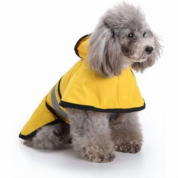 Reflective Dog Raincoat for Small Medium Large Dogs Waterproof Rain Coat with Hood (Color : Yellow, Size : 2XL)