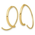 thumbnail image 2 of Auriga Fine Jewelry 14K Yellow Gold Round Curved Threader Earrings for Women, 2 of 5