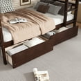 thumbnail image 6 of Convertible Twin Over Twin Bunk Bed with Storage Drawers, Detachable Wooden Bunk Bed with Ladder and Underbed Storage, Espresso Finish, 6 of 8