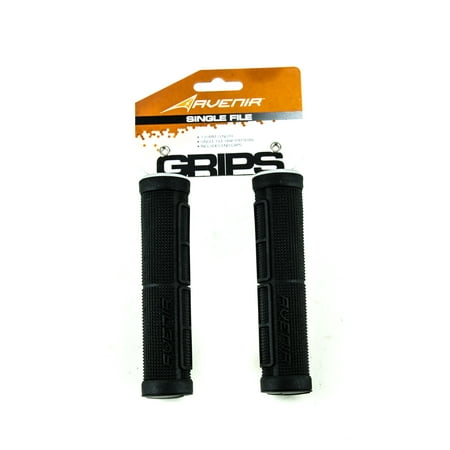 Avenir Single File Black BMX / MTB / Hybrid Flat Handlebar Grips