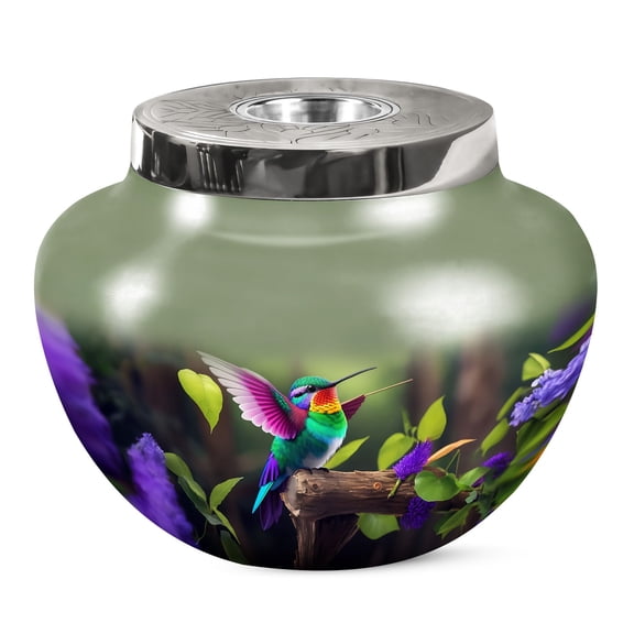 KARYLIZ Humming Bird Urns - Large Cremation Urns For Human Ashes Adult Male - Cremation Urns - Urn For Dad - Urns For Ash - Urn For Ashes For Women - Decorative Urns - Memorial Urns 10 Inch