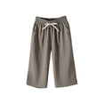 thumbnail image 5 of Uqiangy Waist Flowy Pants Womens Cropped Linen Pants Linen Capris For Women Women's Linen Wide Leg Capri Pants Flowy Capris For Women Cropped Linen Pants Women Linen Pants Women Plus Size Green L, 5 of 5