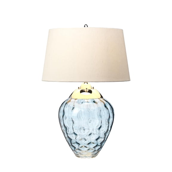 Lucas McKearn Samara Modern Glass Table Lamp in Polished Nickel/Blue