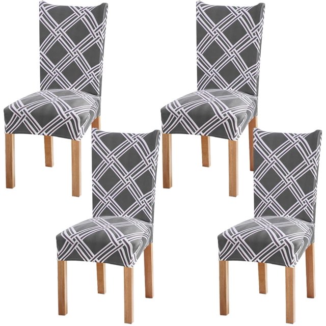Stretch Dining Room Chair Slipcovers Spandex Fabric Removable Washable Chair Protector Cover for Dining Room, Hotel, Ceremony, Wedding, Party (Ee, 4 Per Set)
