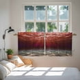 thumbnail image 3 of Red Ocean Waves Tier Curtains 24 Inch Length, Summer Beach Coastal Abstract Cafe Short Curtains for Bathroom Over Sink, Small Kitchen Curtain Light Filtering Tiered Drapes 2 Panels 27.5"Wx24"L, 3 of 8