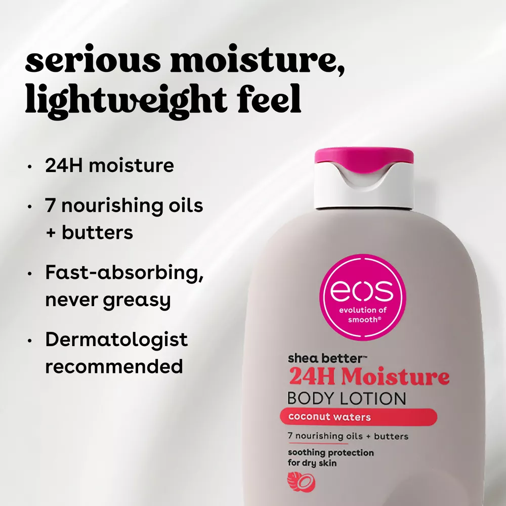 Eos Shea Better Body Lotion Fresh and Cozy for Dry Skin, 16 Oz..