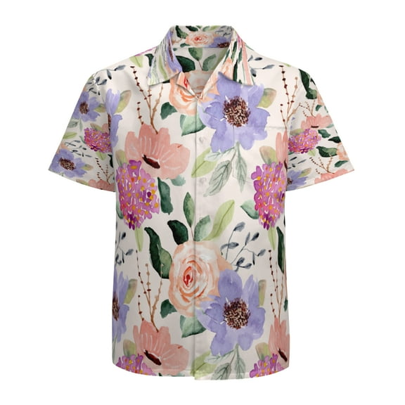 High Quality Hawaiian Shirts for Men Short Sleeve Aloha Beach Shirt Floral Summer Casual Button Down Shirts Blouses 34U27Z