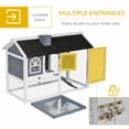 thumbnail image 4 of Pawhut Rabbit Hutch with Roof Slide-out Tray Ramp 47" L x 23.5" W x 31" H, Grey & White, 4 of 9