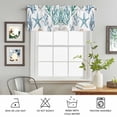 thumbnail image 5 of Kitchen Valances for Window, Coastal Watercolor Starfish Shell Light Filtering Rod Pocket Valance Curtain, Summer Nautical Sea Grass Short Curtains Window Topper for Bedroom Living Room 60x18in, 5 of 9