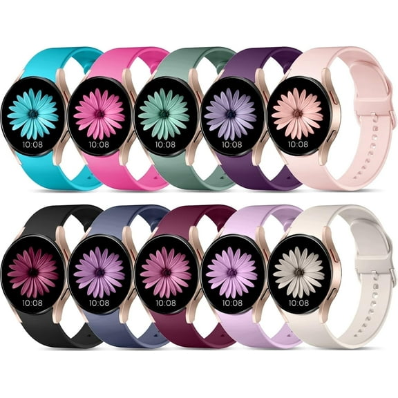 Comvin Compatible With Samsung Galaxy Watch 7/6/5/4 Bands 40mm 44mm/Watch 6 Classic 47mm 43mm/Watch 5 Pro Bands 45mm for Women Men, Silicone Soft Sport Wristbands