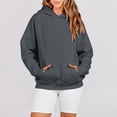 thumbnail image 6 of NMMUED Womens Hoodies, Oversize Hoodies for Women, Womens Hoodies Pullover, Womens Sweatshirt, Athletic Workout Pullover Fall Clothes, Gray 2 L, 6 of 8