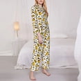 thumbnail image 3 of Honeii Cute Bee print Women's Pajama Sets Long Sleeve Button Down Sleepwear Nightwear Soft Pjs Lounge Sets-, 3 of 7