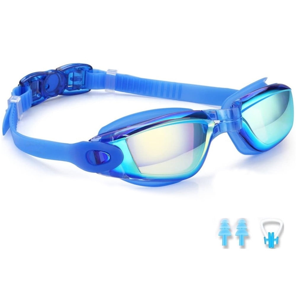 UV Triathlon Unbrand PC Anti-fog Swim Protect Silicone Goggles Glasses 301F-Blue 
