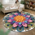 thumbnail image 6 of Peacock Shaped Area Rug Soft Surface Non Slip Backing Decorative Floor Mat for Living Room Bedroom Entryway, 6 of 6