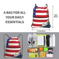 thumbnail image 2 of Naloa American Astronaut Runs Forward Drawstring Backpack String Bag Cinch Water Resistant for Gym Shopping Sport Yoga, 2 of 6