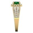 thumbnail image 3 of Clara Pucci 14K Yellow Gold 1.83ct Emerald Halo Ring for Women, 3 of 8