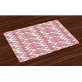 thumbnail image 1 of Ambesonne Anime Place Mats Set of 4, Kawaii Faces Fun Pattern, Standard Size, Pale Pink White, 1 of 4