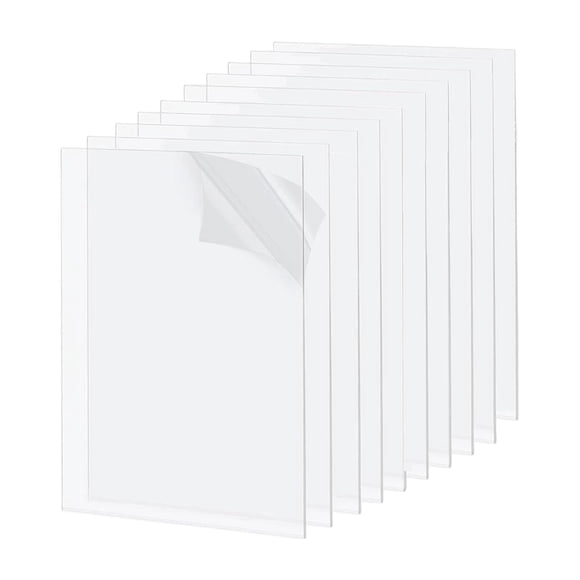 DimyFew 10 Pieces Picture Frame Sheet Transparent Clear Flexible Sheet Panels for Craft Plexiglass Sheets Panels for Picture Frame Acrylic Panels with Protective Paper Suitable for 18cmx13cm