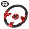 thumbnail image 3 of Sport 320mm/12.5in Racing Car Steering Wheel with Horn Button PVC Red Color Universal Modified Part, 3 of 7