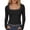 Black, variant on Women's Lace Trim Square Neck T Shirt Long Bell Sleeve Slim Fit Basic Crop Tops Blouse Aesthetic Streetwear Clothing