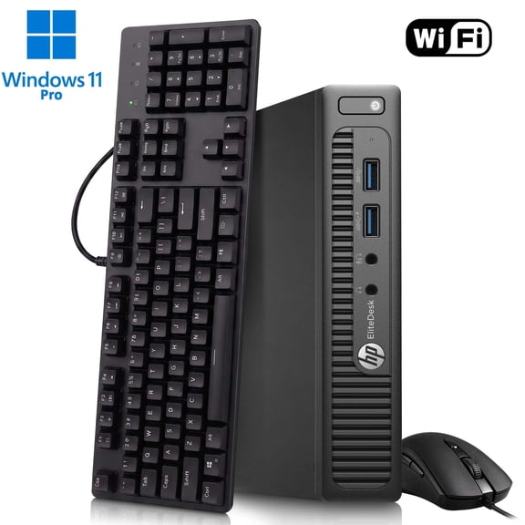 Restored HP Elitedesk 705 G3 Mini, AMD PRO A10-8770E, 8GB Ram, 128GB SSD Storage, Wi-Fi, Windows 11 Pro, Desktop PC