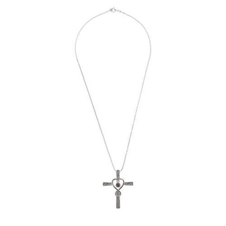 KABOER Cross Birthstone Jewelry Birthday Gifts for Women Necklace for Mom Wife Heart-shaped Jewelry
