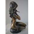 thumbnail image 4 of Nifao Beautiful Girl Holding a Shell Bronze Statue Fountain – Outdoor Garden Decor Sculpture, 17"L x 15"W x 26"H, 4 of 12