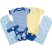 7-Piece Combed Cotton Essentials Layette, Light Blue