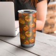 thumbnail image 4 of 20oz Tumblers Fall Pumpkin Stainless Steel Vacuum Insulated Double Wall Travel Tumbler Cups Mug with Lid and Straw,Cleaning Brush for Cold & Hot Drinks, 4 of 7