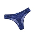 thumbnail image 1 of WZXFASHION Low Lace Patchwork For In Women Color Panties Sexy Thong Waist Solid Intimates Blue XL, 1 of 4