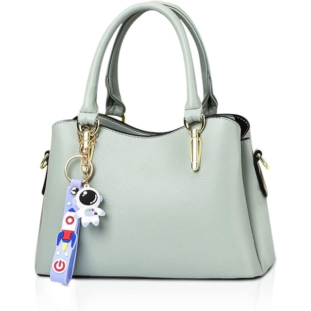 Bolso de mano para mujer, pequeño bolso de hombro con múltiples bolsillos, bolso cruzado de piel sintética, bolsos de mano para mujer, bolso de mano, bandolera con colgante elegante verde ACTIVE Biensenido a ACTIVE