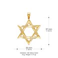 thumbnail image 2 of 14K Yellow Gold Star of David Charm Pendant For Necklace or Chain, 2 of 4