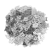 1200 pcs  Monochrome Digital Birthday Confetti Party Happy Throwing Sequins Age 18 for Festival Party Decoration (Silver)