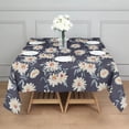 thumbnail image 3 of Dark Blue White Flower Pattern Square Tablecloth,Waterproof Square Table Cover,Wipeable Spillproof Washable Table Cover for Home Kitchen Party Decor 60"x60"(152x152cm), 3 of 6