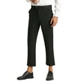 thumbnail image 4 of INSPIRE CHIC Men's Formal Flat Front Skinny Office Prom Cropped Dress Pants Black 28, 4 of 6