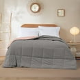 thumbnail image 2 of Modern Threads Reversible Charcoal & Misty Rose All-Season Down Alternative Adult Bed Comforter, Queen, 2 of 17