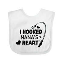 Inktastic I Hooked Nana's Heart with Fishing Rod Boys or Girls Baby Bib
