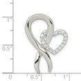thumbnail image 2 of 925 Sterling Silver Cubic Zirconia Heart Shaped and Breast Cancer Ribbon Pendant, 2 of 7