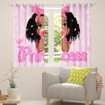 thumbnail image 2 of Erosebridal American African Black Blackout Curtains 38"Wx54"L Hot Pink Princess Window Curtains Room Cute Glitter Curtains & Drapes,Stars Love Hearts Window Treatments 2 Panels, 2 of 6