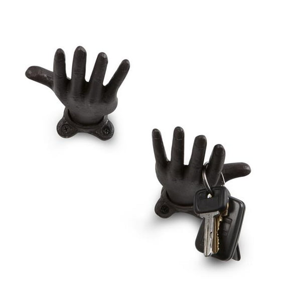 Abbott Collection AB-27-IRONAGE-118 5 in. Flat Hand Wall Wall Hook, Dark Brown