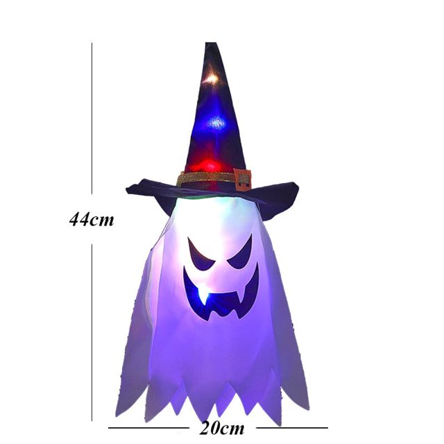 LED Halloween colgante fantasma brillante decoración fiesta de Halloween vestir brillante mago sombrero lámpara Horror patio decoración al por mayor xuanjing unisex