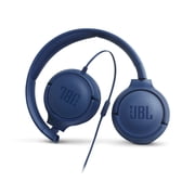 JBL Tune 500 - Wired on-ear headphones - Comfortable and powerful plug ‘n go headphones with JBL Pure Bass sound - Blue