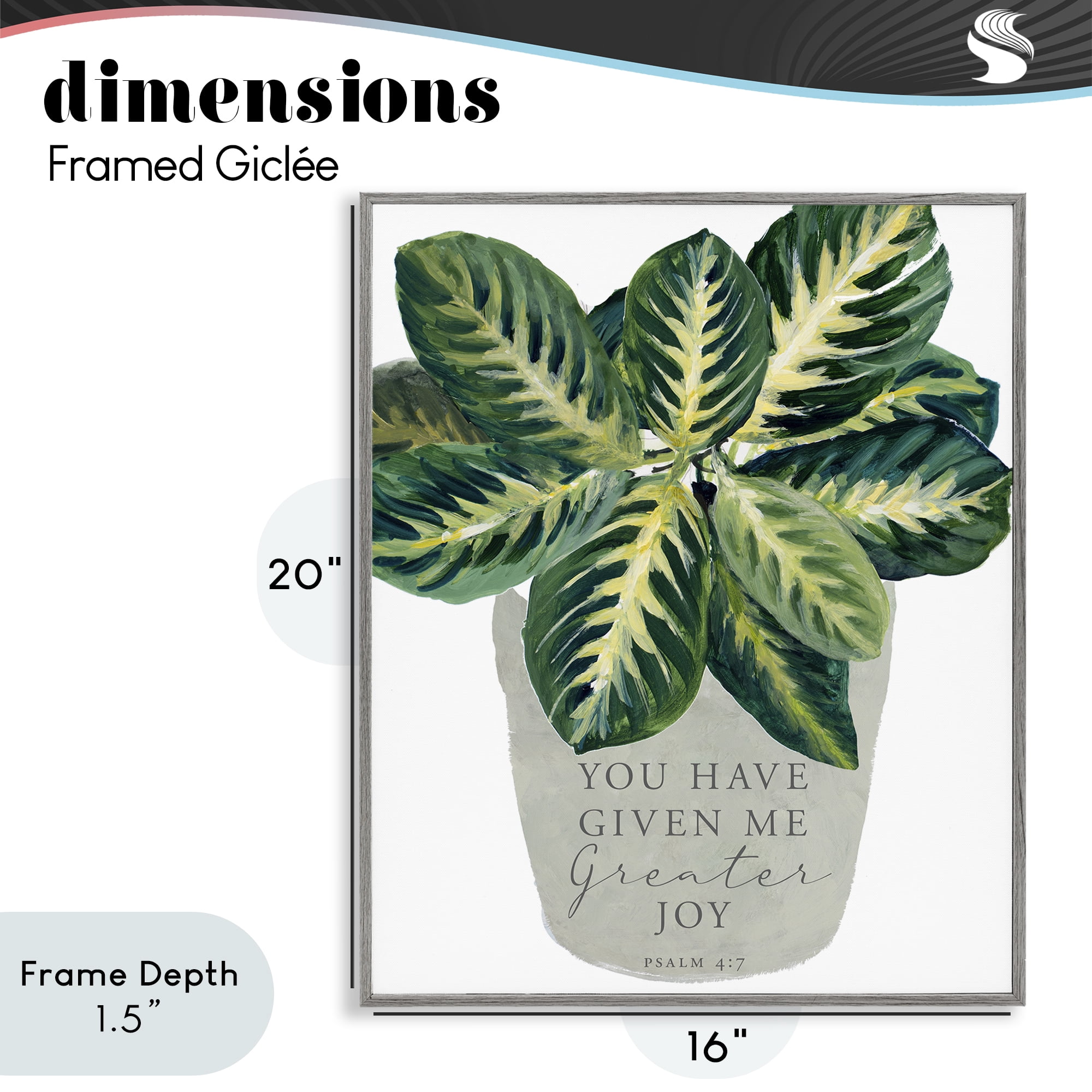 Stupell Industries Prayer & House Plant Gray Framed Giclee Art, design by Lanie Loreth