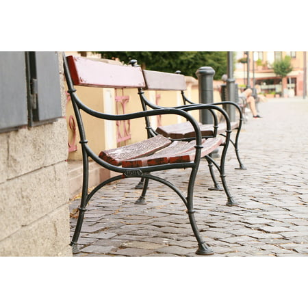 Canvas Print Bench Buildings Place City Square Slovakia Stretched Canvas 10 x