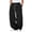 Black-L, variant on Men's Loose Fit Sporty Trousers Drawstring Closure Wide Leg Quick Dry Polyester Casual Lounges Pants With Pockets