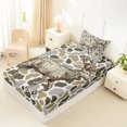 thumbnail image 4 of Castle Fairy Teens Retro Deer Twin Sheets 3pcs,Vintage Camouflage Bedding,Khaki Gray Brown,1 Fitted Sheet, 1 Flat Sheet and 1 Pillowcase, 4 of 6