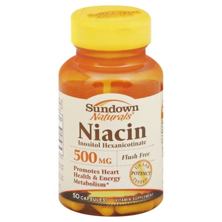 Sundown Niacin 500 mg Capsules Flush Free 50 Capsules