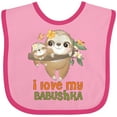 thumbnail image 3 of Inktastic Sloth I Love My Babushka Boys or Girls Baby Bib, 3 of 4