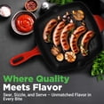thumbnail image 6 of Nonstick Cast Iron Grill Pan - 11-Inch Kitchen Square Cast Iron Skillet Grilling Pan, Enameled Cast Iron Skillet Steak Pan w/ Side Drip Spout For Electric Stovetop, Induction, Gas - NutriChef NCCIES47, 6 of 7